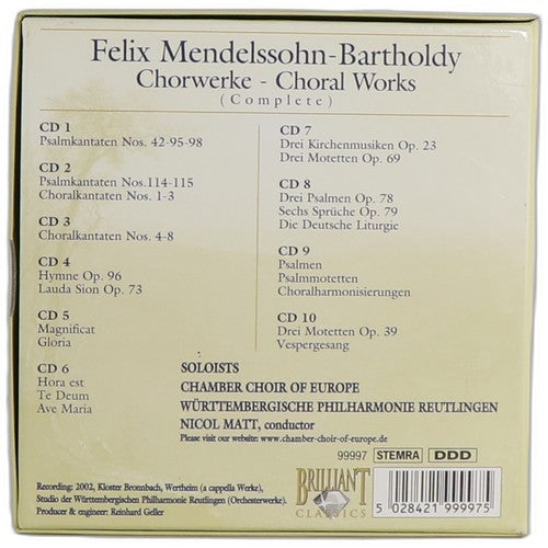 Mendelssohn - Chorwerke = Choral Works (Complete) - Box Set 10 CDs