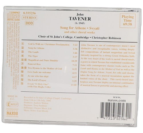 John Tavener - Song For Athene • Svyati And Other Choral Works (CD) - Chorlton Analogue