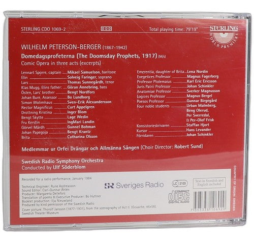 Peterson-Berger - Domedagsprofeterna = The Doomsday Prophets (Opera - CD