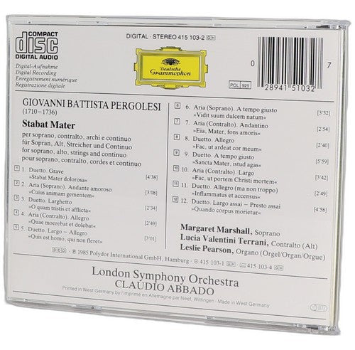 Giovanni Battista Pergolesi - Stabat Mater (CD) - Chorlton Analogue