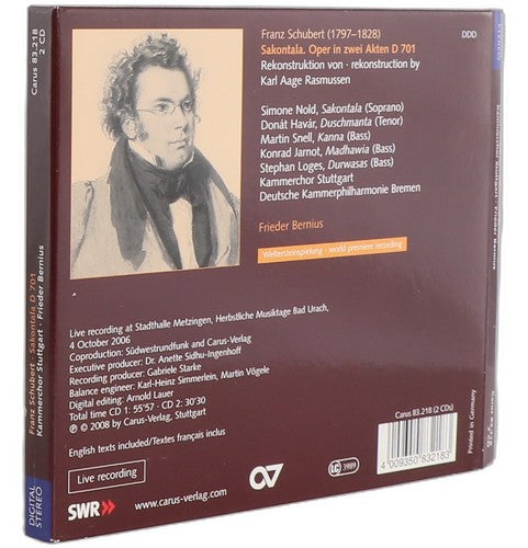 Schubert - Sakontala - Box Set 2 CDs - Carus - 2008