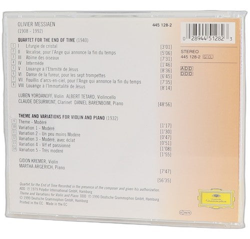 Messiaen - Quartet for the End of Time / Theme and Variations - CD