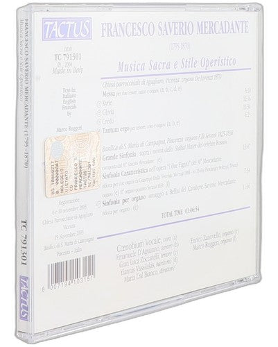 Francesco Saverio Mercadante - Musica Sacra e Stile Operistico (CD) - Chorlton Analogue