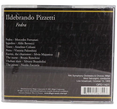 Pizzetti - Fedra - Box Set 2 CDs - Opera D'Oro - 2005