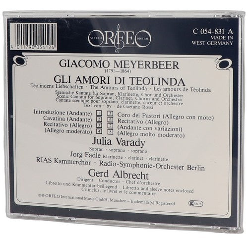 Meyerbeer - Gli Amori di Teolinda - CD - Orfeo - 1983 - Julia Varady