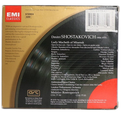 Dmitri Shostakovich - Lady Macbeth Of Mtsensk (2 CD Set) - Chorlton Analogue