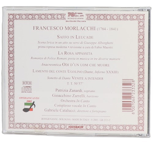 Francesco Morlacchi - Saffo in Leucade / Lamento del Conte Ugolino (CD) - Chorlton Analogue