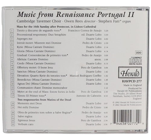 Cambridge Taverner Choir - Music from Renaissance Portugal II (CD) - Chorlton Analogue