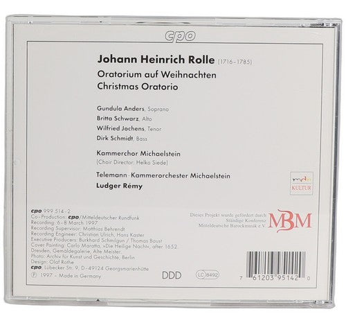 Rolle - Christmas Oratorio - CD - cpo - 1997