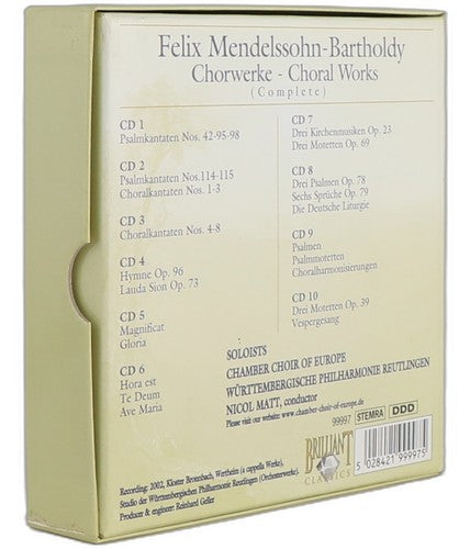Mendelssohn - Chorwerke = Choral Works (Complete) - Box Set 10 CDs