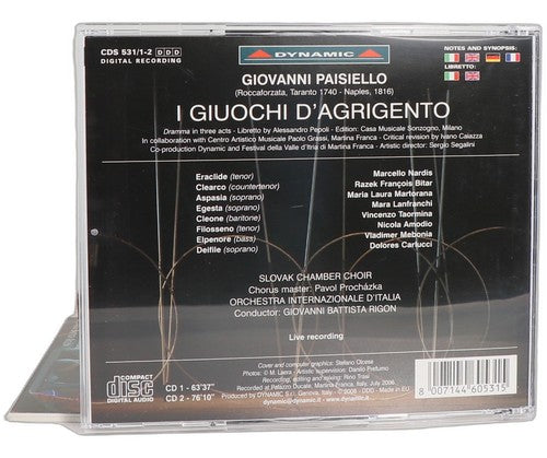 Giovanni Paisiello - I Giuochi d'Agrigento (2 CD Set) - Chorlton Analogue