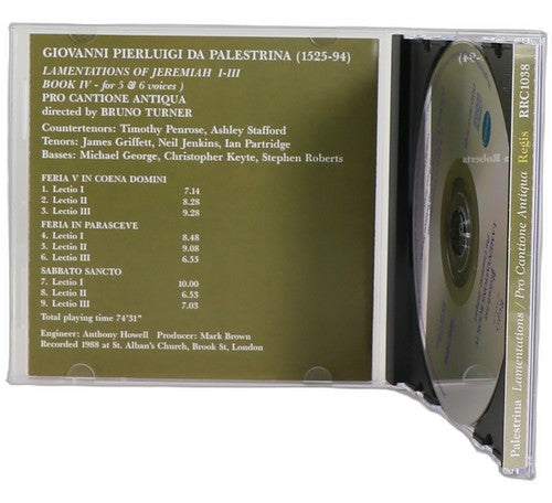 Palestrina - Lamentations of Jeremiah the Prophet, Book IV - CD - Regis Records