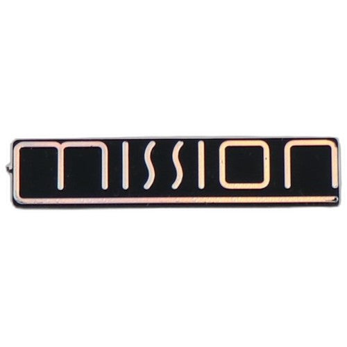 Mission Speaker Badge Original Logo Push Fit Lugs Black Chrome Spare Part