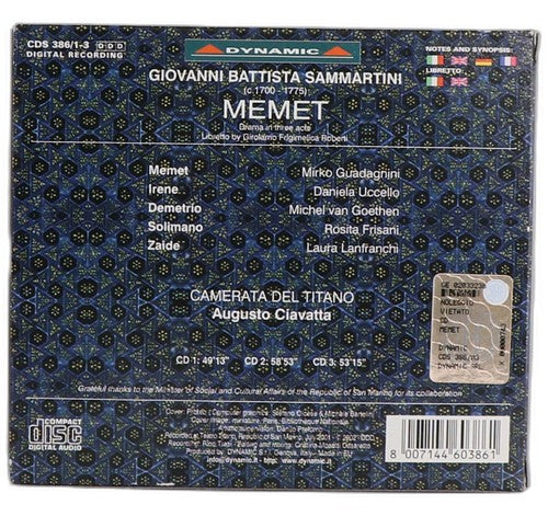 Sammartini - Memet - Box Set 3 CDs - Dynamic (4) - 2002