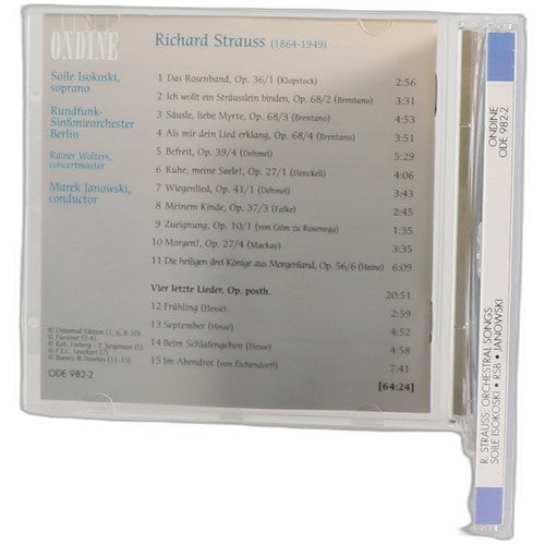 Strauss - Orchestral Songs. Vier Letzte Lieder (Four Last Songs) - CD - Ondine