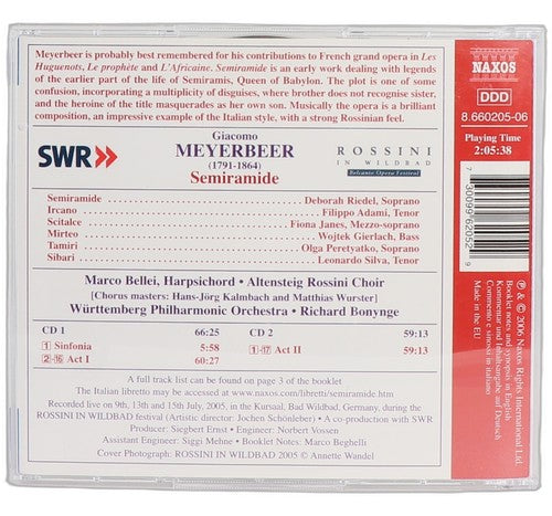 Meyerbeer Semiramide Deborah Riedel Adami Janes Gierlach Naxos 2 CD Box Set 2006 - Chorlton Analogue