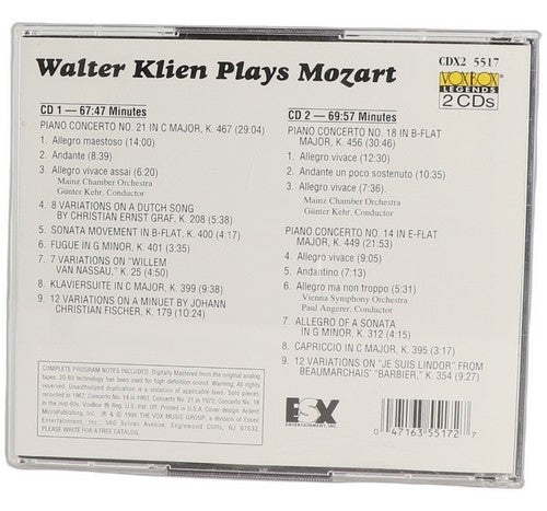 Mozart - Piano Concertos - Box Set 2 CDs - Vox - 2000 - Walter Klien