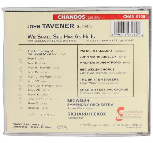 Tavener - We Shall See Him As He Is - CD - Chandos - 1992