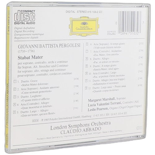 Giovanni Battista Pergolesi - Stabat Mater (CD) - Chorlton Analogue