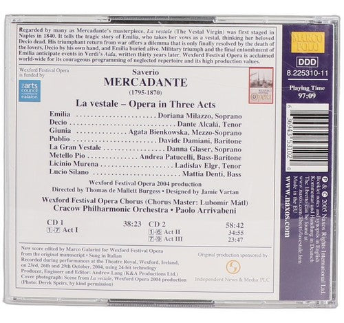 Giuseppe Saverio Mercadante - La Vestale (Opera In Three Acts) (2 CD Set)