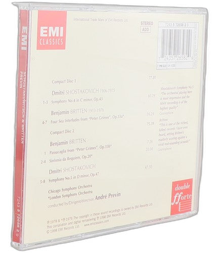Dmitri Shostakovich - Symphonies 4 & 5 / Sinfonia Da Requiem / Four Sea Interludes (2 CD Set) - Chorlton Analogue
