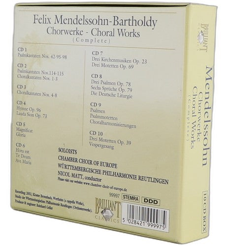 Mendelssohn - Chorwerke = Choral Works (Complete) - Box Set 10 CDs