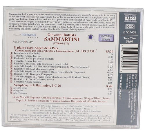 Giovanni Sammartini - Il Pianto Degli Angeli Della Pace (CD) - Chorlton Analogue