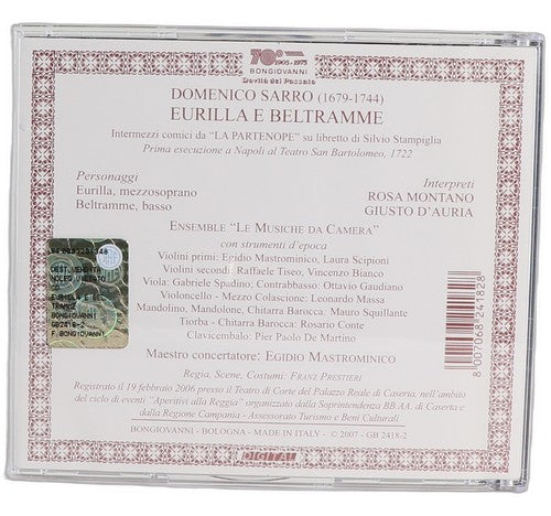 Sarri - Eurilla E Beltramme - CD - Bongiovanni - 2007