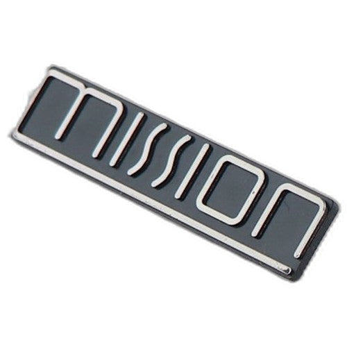 Mission Speaker Badge Original Logo Push Fit Lugs Black Chrome Spare Part