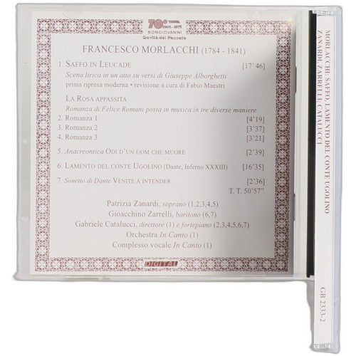 Francesco Morlacchi - Saffo in Leucade / Lamento del Conte Ugolino (CD) - Chorlton Analogue