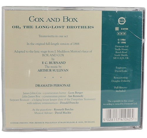 Sir Francis Cowley Burnand - Cox And Box Or The Long-lost Brothers (Original 1866 Version) (CD) - Chorlton Analogue