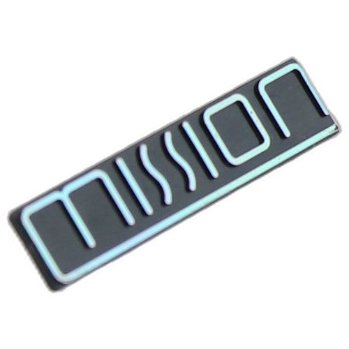Mission Speaker Badge Original Logo Push Fit Lugs Black Chrome Spare Part
