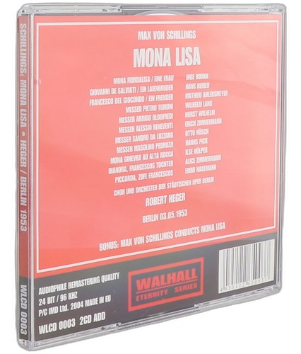 von Schillings - Mona Lisa - Box Set 2 CDs - Walhall Eternity Series - 2014