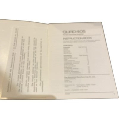 Quad 405 Current Dumping Amplifier Instruction Manual User Guide