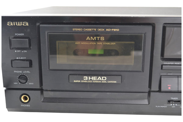 Aiwa AD-F810 Stereo Cassette Deck HX Pro 3 Head AMTS Tape Player