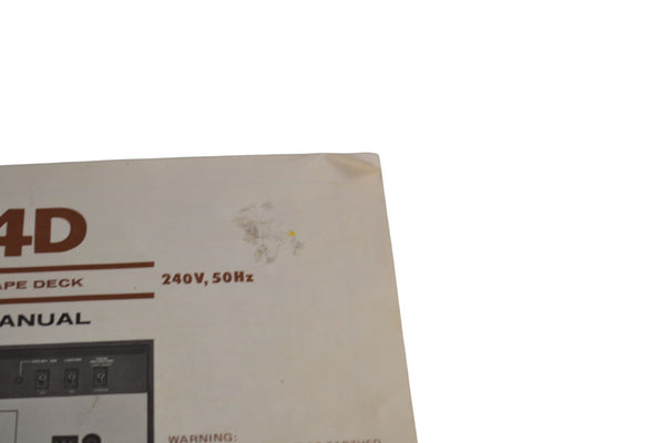 Akai CS - 34D Instruction Manual - Chorlton Analogue