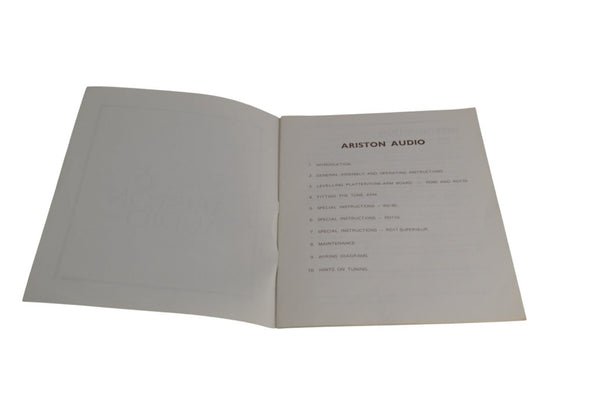 Ariston RD80 RD110 RD11 Instruction Manual - Chorlton Analogue