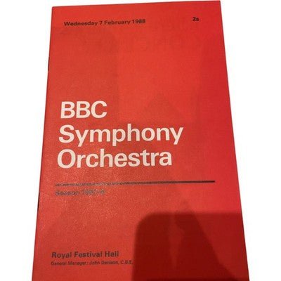BBC Symphony Orchestra Programme 7 February 1968 Yehudi Menuhin Royal Festival H - Chorlton Analogue