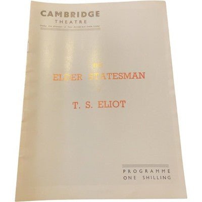 Cambridge Theatre Programme The Elder Statesman T.S. Eliot 1958 Collectable - Chorlton Analogue