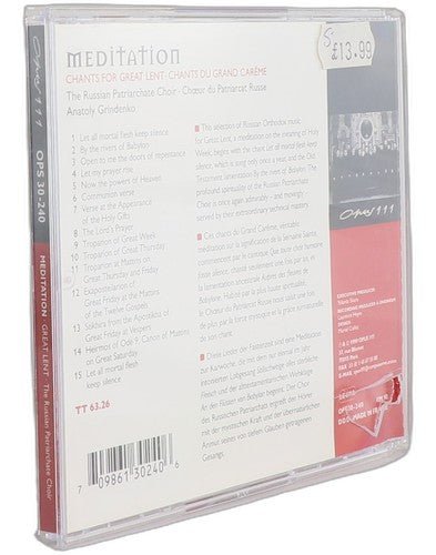 Choir - Meditation (Chants For Great Lent = Chants Du Grand Carême) - CD - Chorlton Analogue