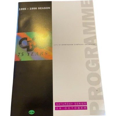 City of Birmingham Symphony Orchestra 1995 - 1996 Programme CBSO Beethoven - Chorlton Analogue