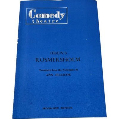 Comedy Theatre Programme Ibsen's Rosmersholm Ann Jellicoe Translation Vintage - Chorlton Analogue