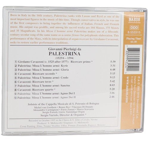 da Palestrina - Missa L'Homme Armé (A 5 Voci) - CD - Naxos - 2000 - Chorlton Analogue