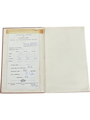 Garrard Model 301 Transcription Motor Vintage User Manual Instruction Guide - Chorlton Analogue