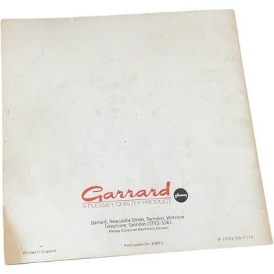 Garrard Vintage Turntable Brochure SP25 etc Accessories Plinths Bases Cartridges - Chorlton Analogue