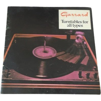 Garrard Vintage Turntable Brochure SP25 etc Accessories Plinths Bases Cartridges - Chorlton Analogue