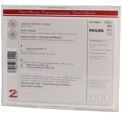 Händel - Israel In Egypt · Zadok the Priest - Box Set 2 CDs - Chorlton Analogue