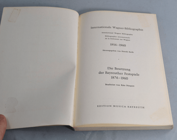 Internationale Wagner Bibliographie 1956 - 1960 - Chorlton Analogue