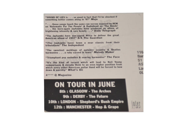 Jayhawks Sound of Lies Postcard Promotional Item - Chorlton Analogue