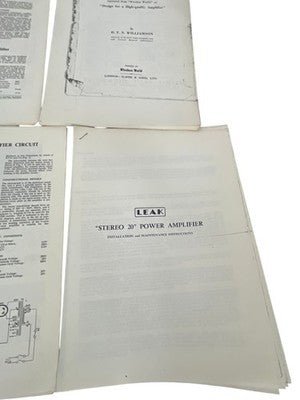 Leak Williamson Amplifier Vintage Circuit Manuals Stereo 20 Power Audio - Chorlton Analogue